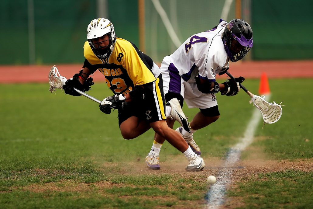 Lacrosse is a team sport played with a lacrosse stick and a lacrosse ball.