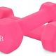 FWBNUIF Dumbbell Set 3lb 5lb 8lb 10lb Pair Neoprene Coated Iron Dumbbells Hand Weights Set Exercise Fitness Hex Dumb bell Free Weight Dumbbell for Women Men Home Gym Workout Strength Training (A-Pink 3 lbs (Pair))