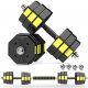 PANMAX Adjustable Dumbbells Barbell Set of 2, UP to 44/66 lbs Free Weight Set with Connector, 3 in 1 Dumbbell Barbells Set for Home Gym Fitness Exercises for Men/Women